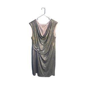 Silver House of CB Dress Shiny Draped Women’s 16